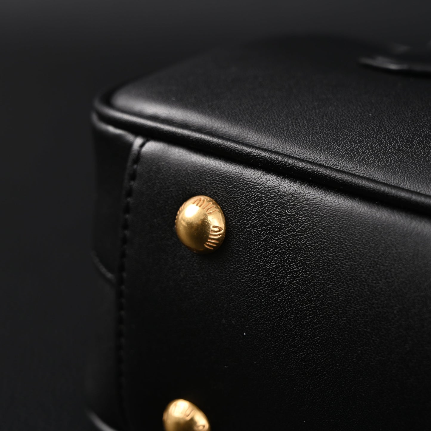 Miu Miu Black Matelassé Leather Satchel Bag – Mini Top Handle