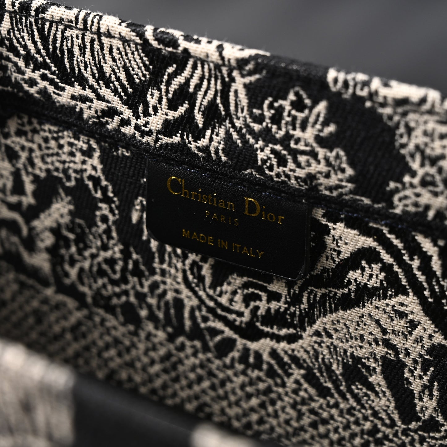 Dior Book Tote Bag – Black Toile de Jouy Embroidery