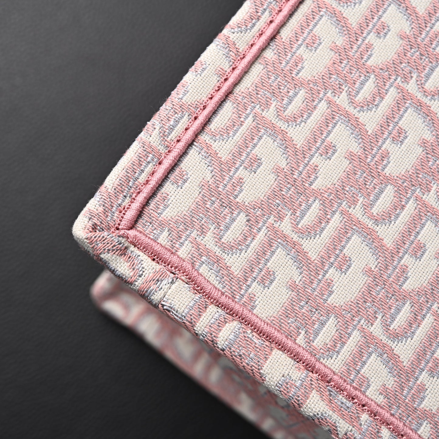 Dior Book Tote Oblique Embroidered Canvas Bag – Large Pink