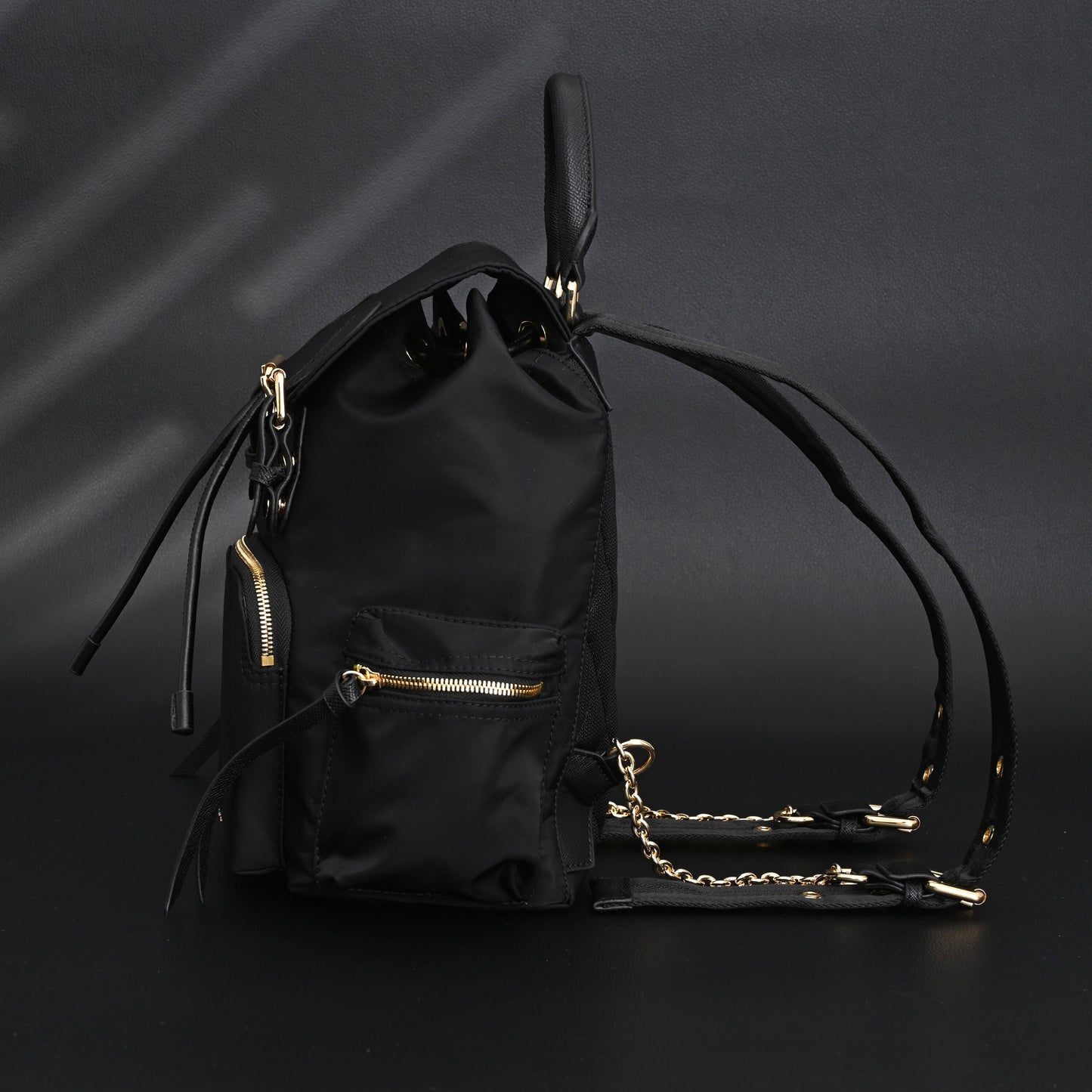 Burberry The Rucksack – Black Nylon & Leather Backpack with Gold-Tone Hardware