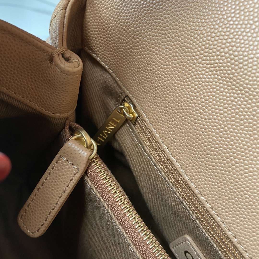 Chanel Flap Bag with Handle Beige